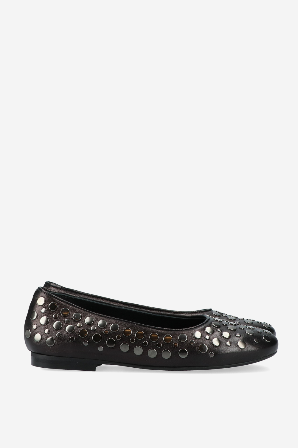 3 nights leather studded ballerinas
