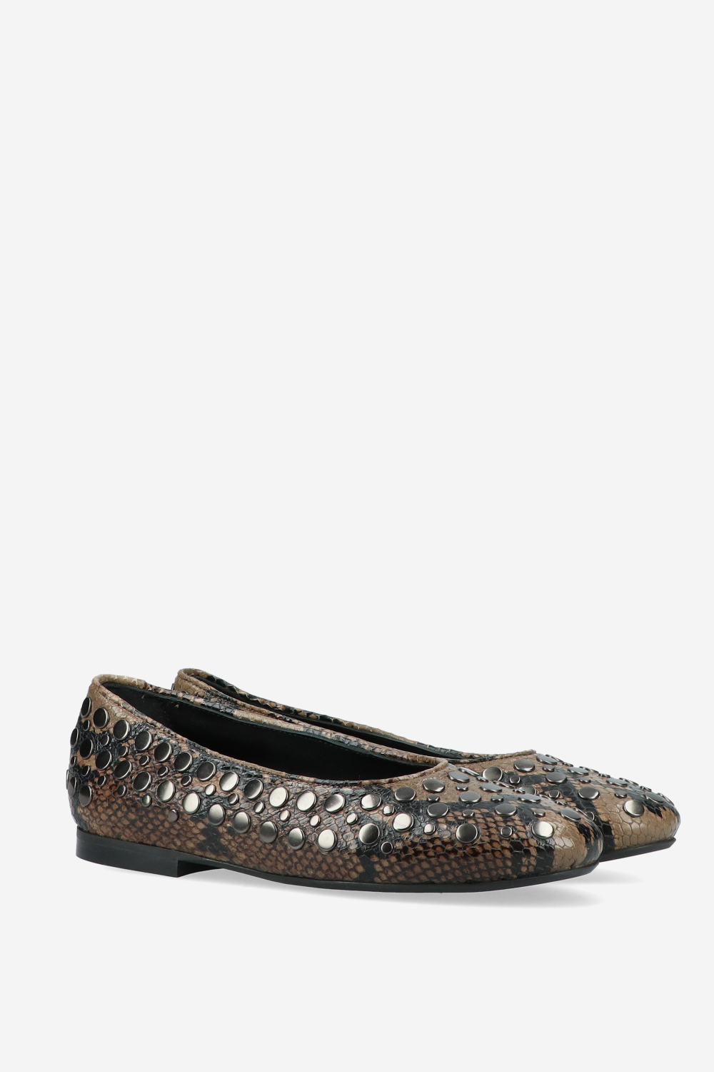 3 nights pitone studded ballerinas