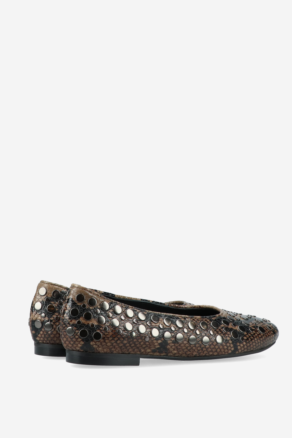 3 nights pitone studded ballerinas