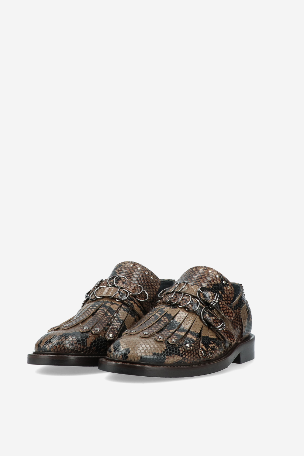 Sure Thing fringe pitone leather loafers