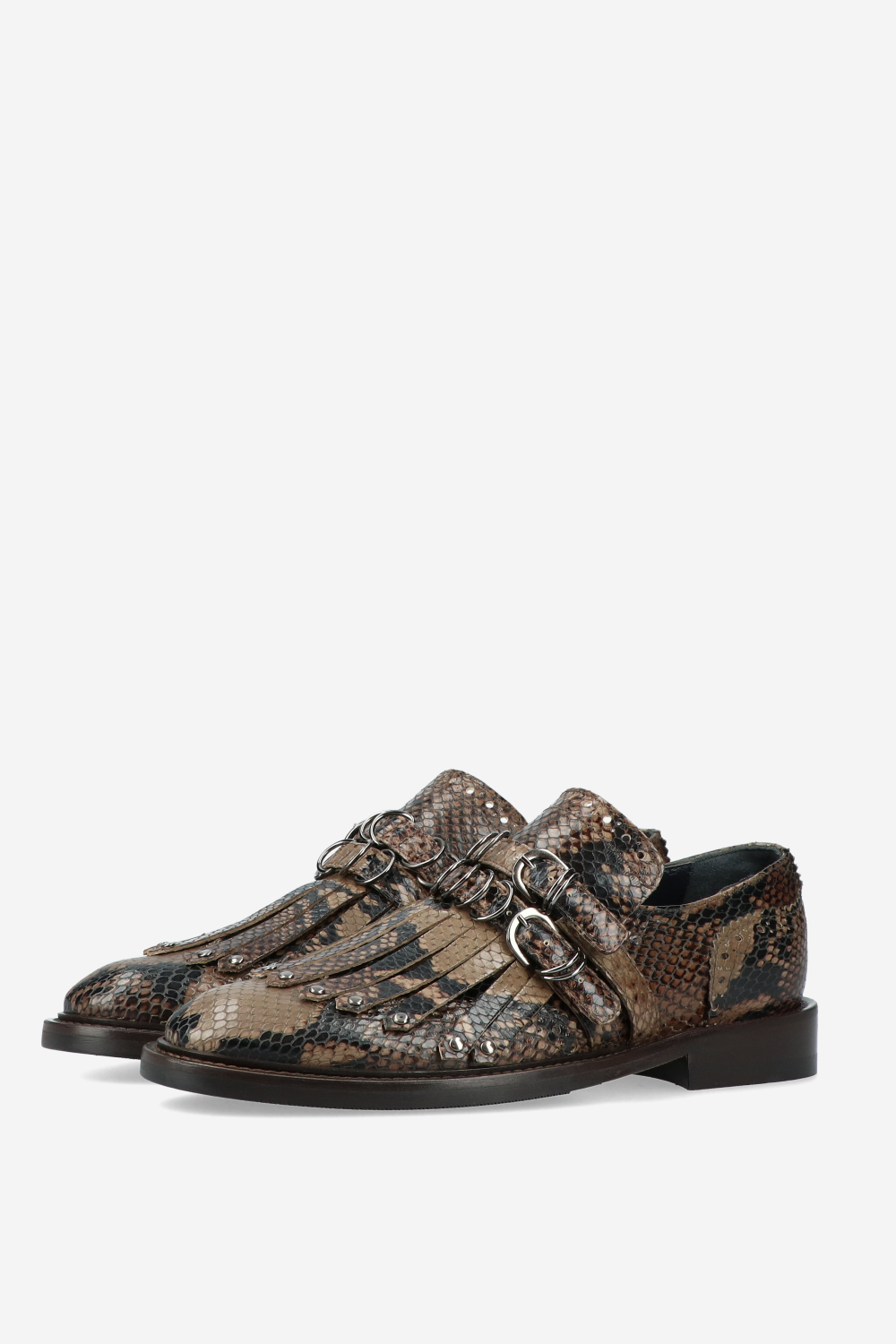 Sure Thing fringe pitone leather loafers