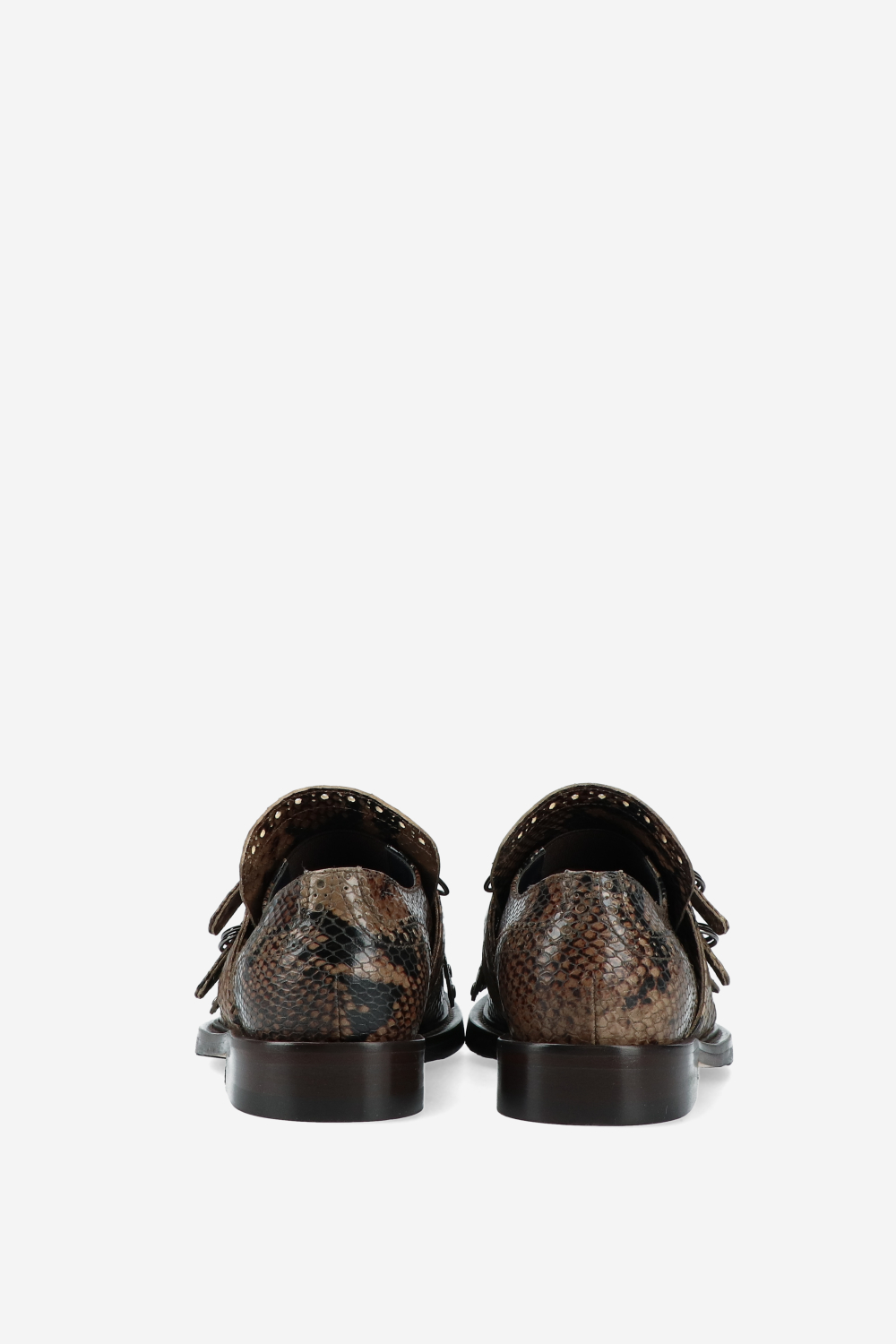 Sure Thing fringe pitone leather loafers