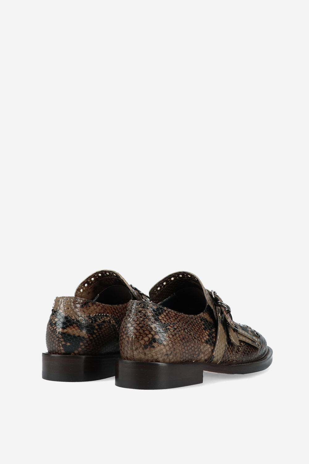 Sure Thing fringe pitone leather loafers