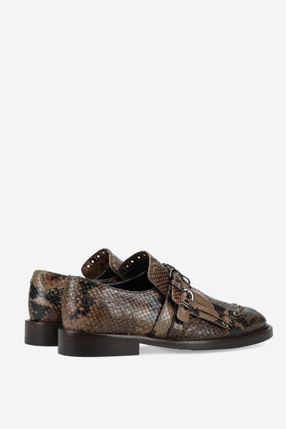 Sure Thing fringe pitone leather loafers