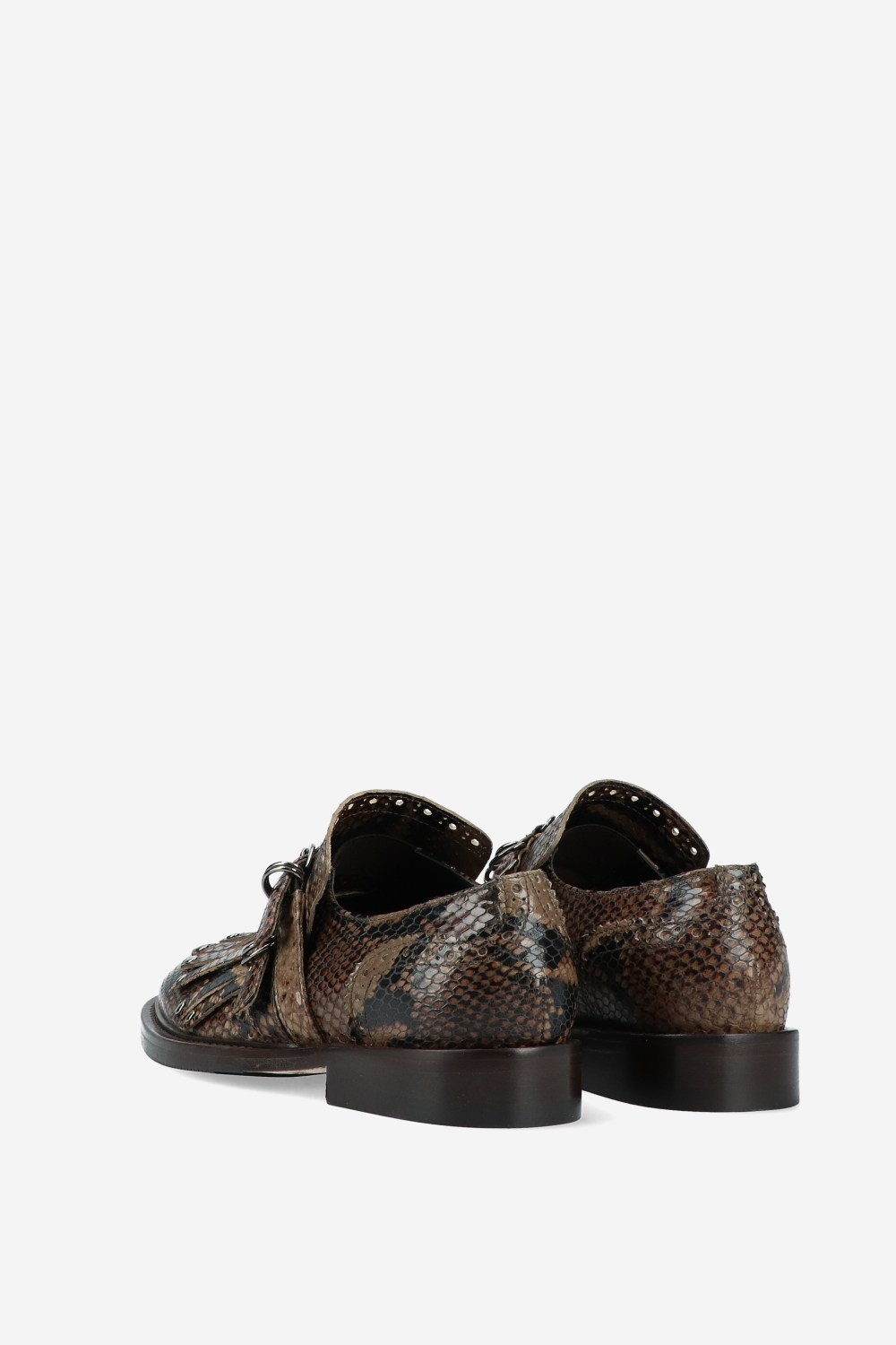 Sure Thing fringe pitone leather loafers