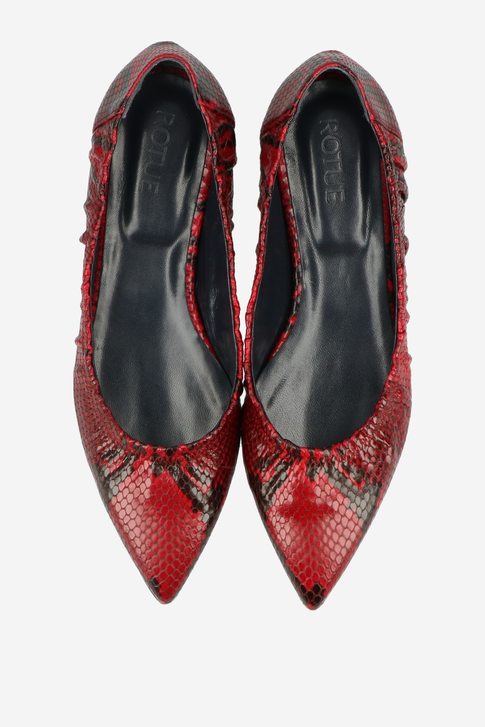 Dive pitone leather ballerinas