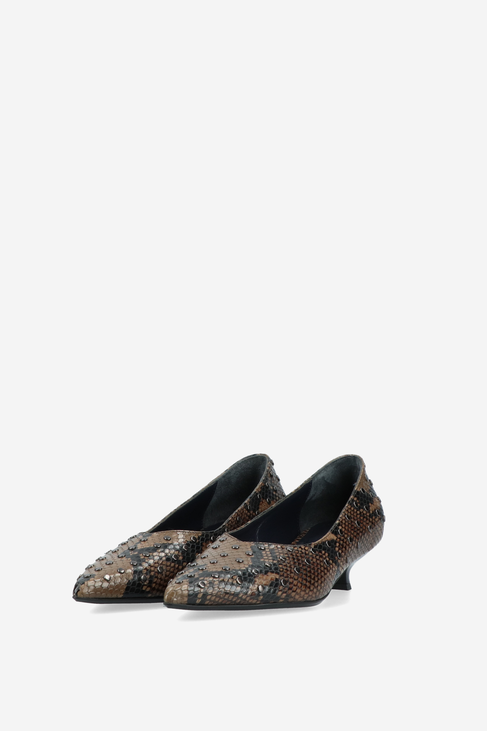 PRBLMS studded pitone leather pumps