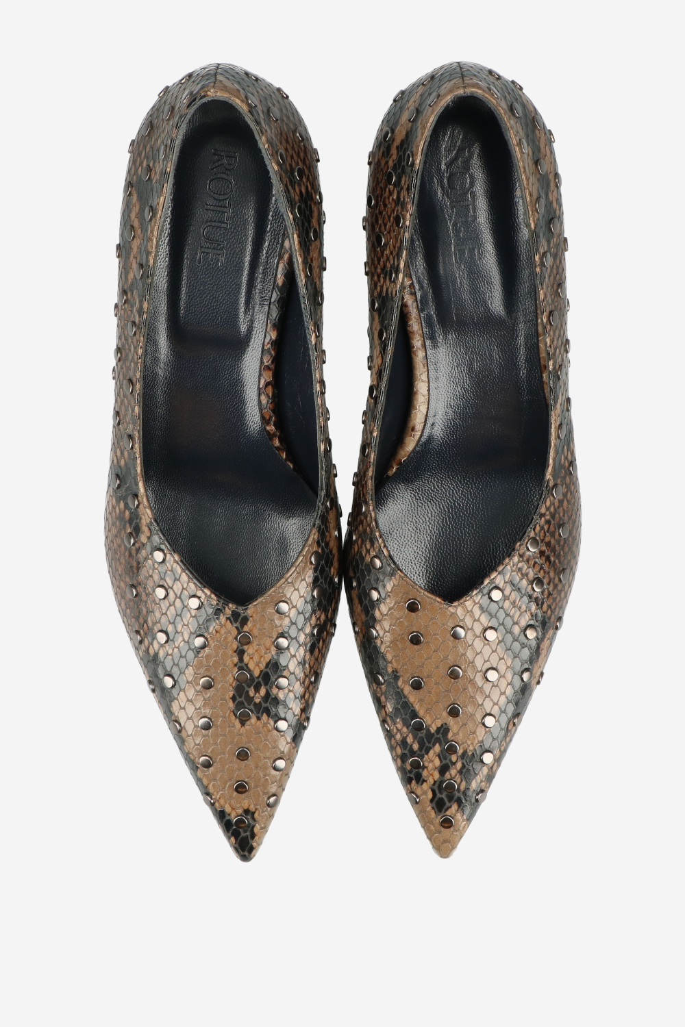 PRBLMS studded pitone leather pumps