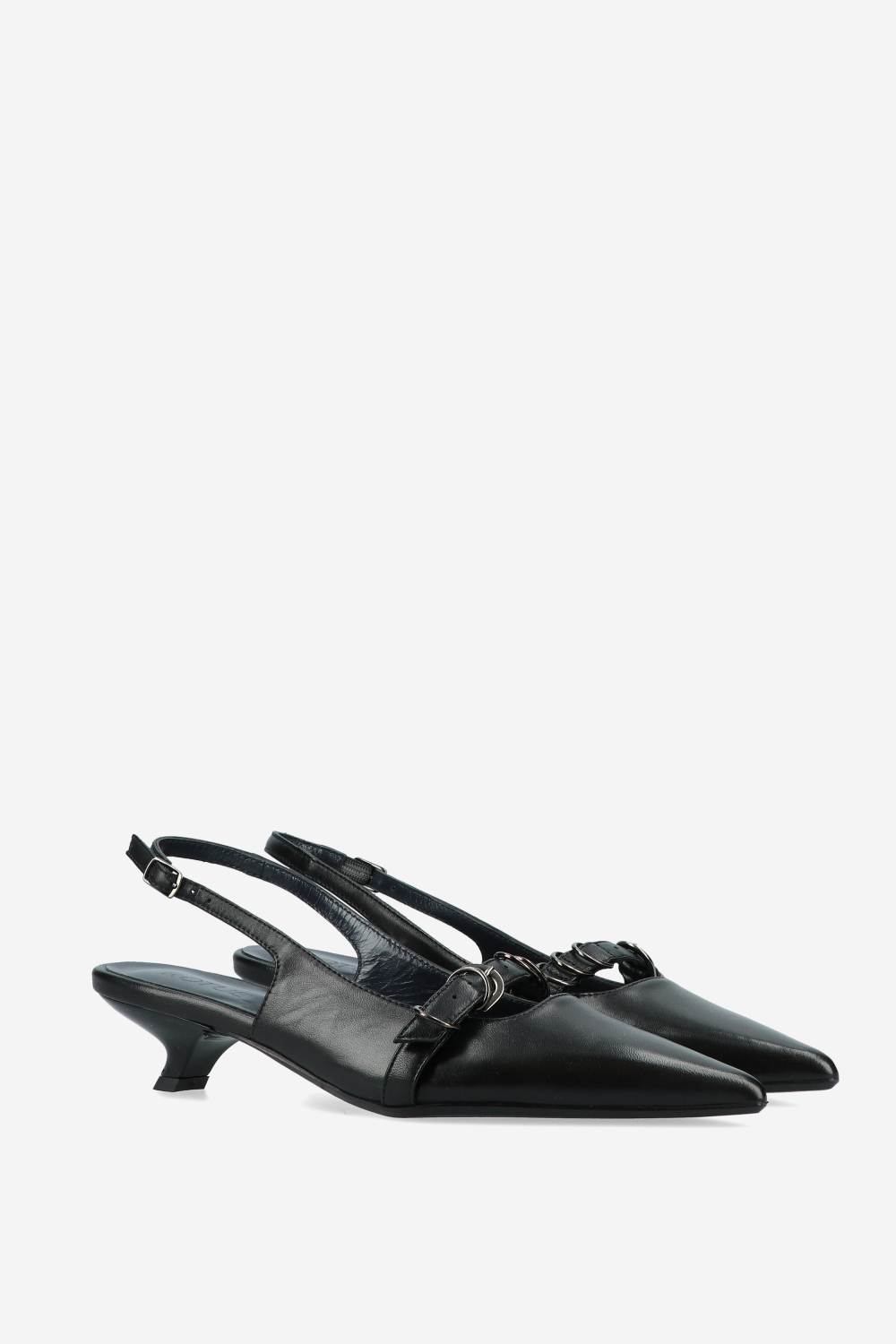 Ghosting leather slingbacks