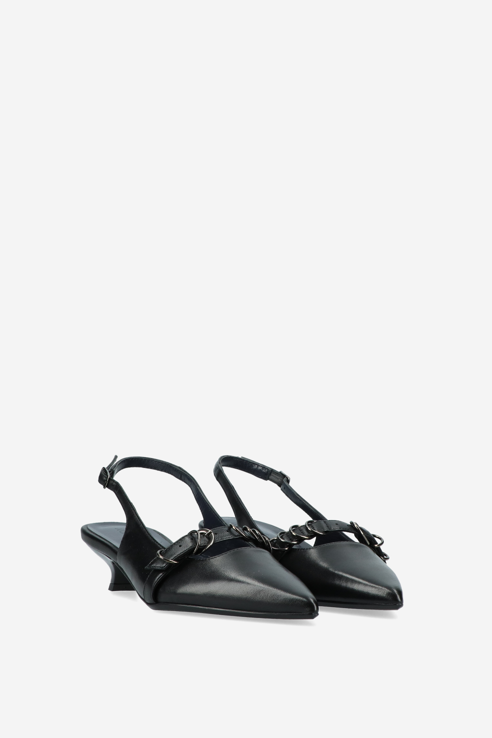 Ghosting leather slingbacks