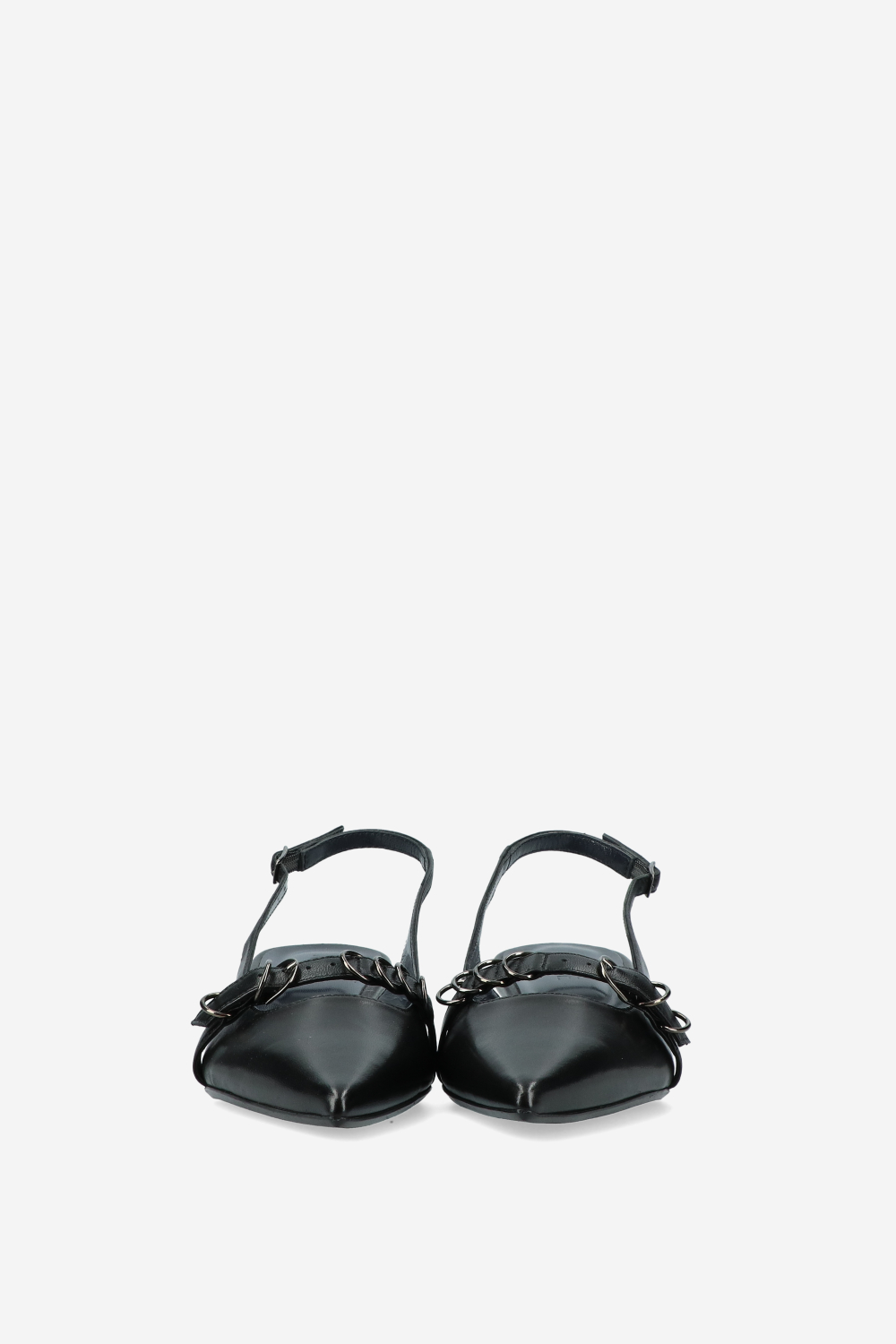 Ghosting leather slingbacks