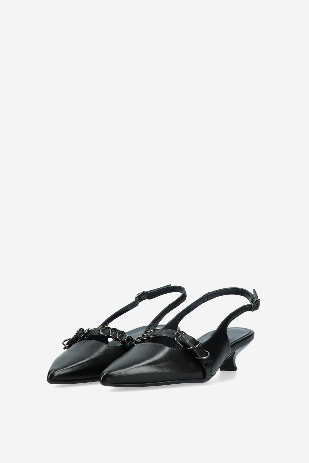Ghosting leather slingbacks