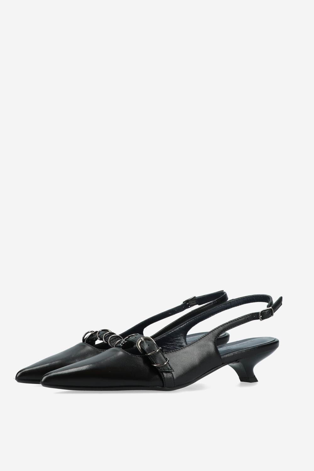 Ghosting leather slingbacks