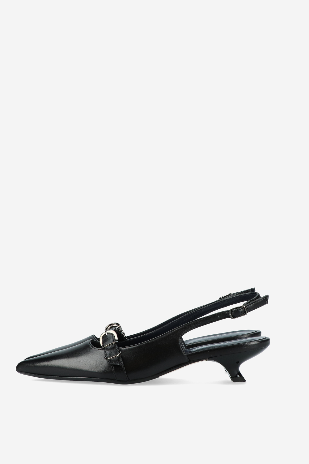 Ghosting leather slingbacks