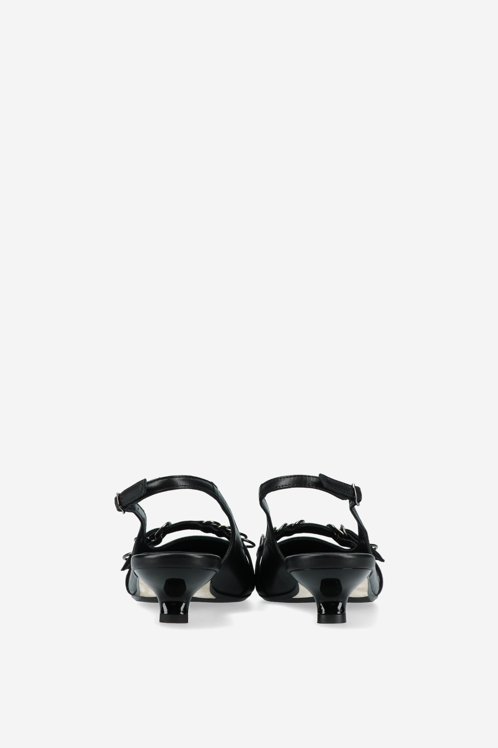 Ghosting leather slingbacks