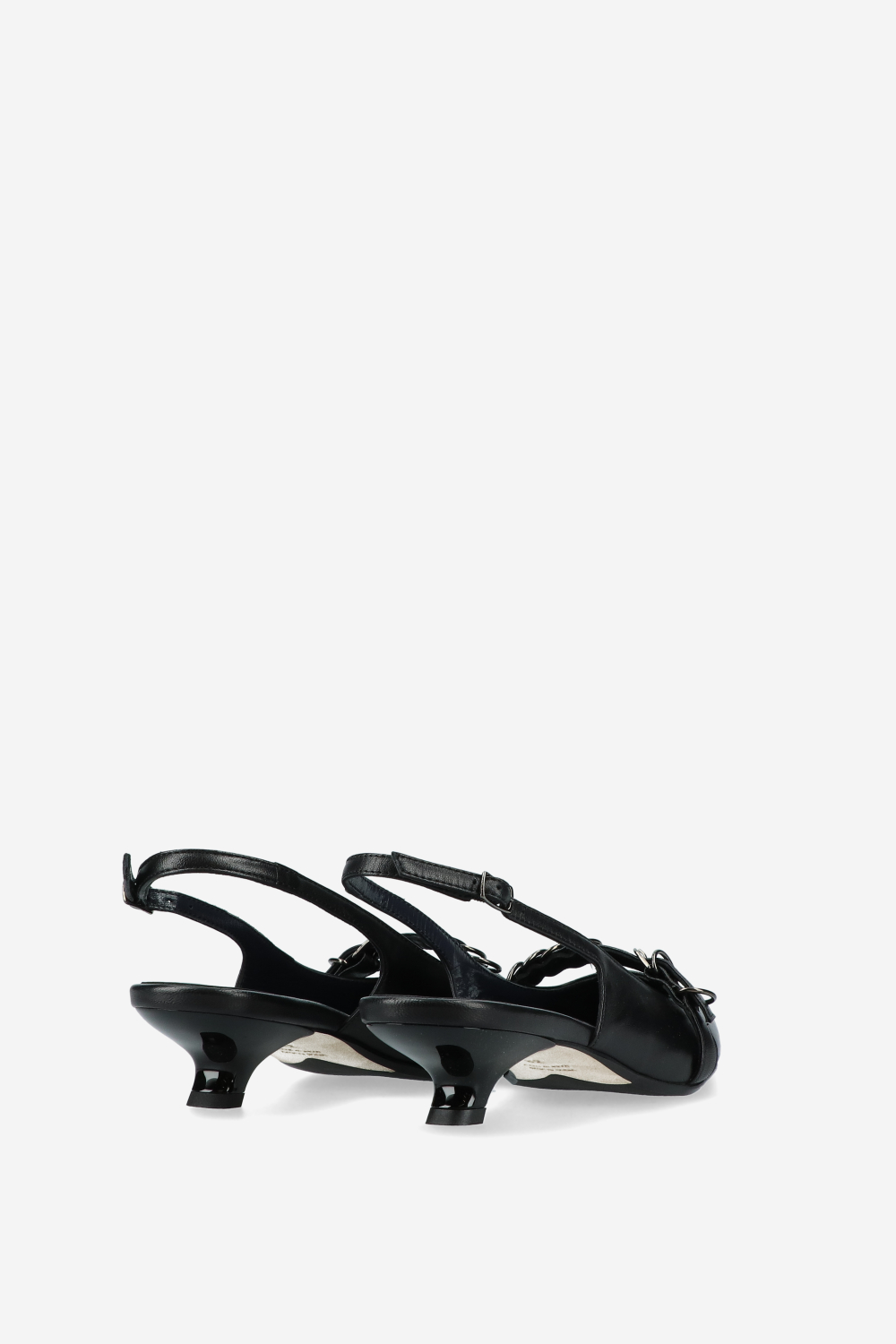 Ghosting leather slingbacks