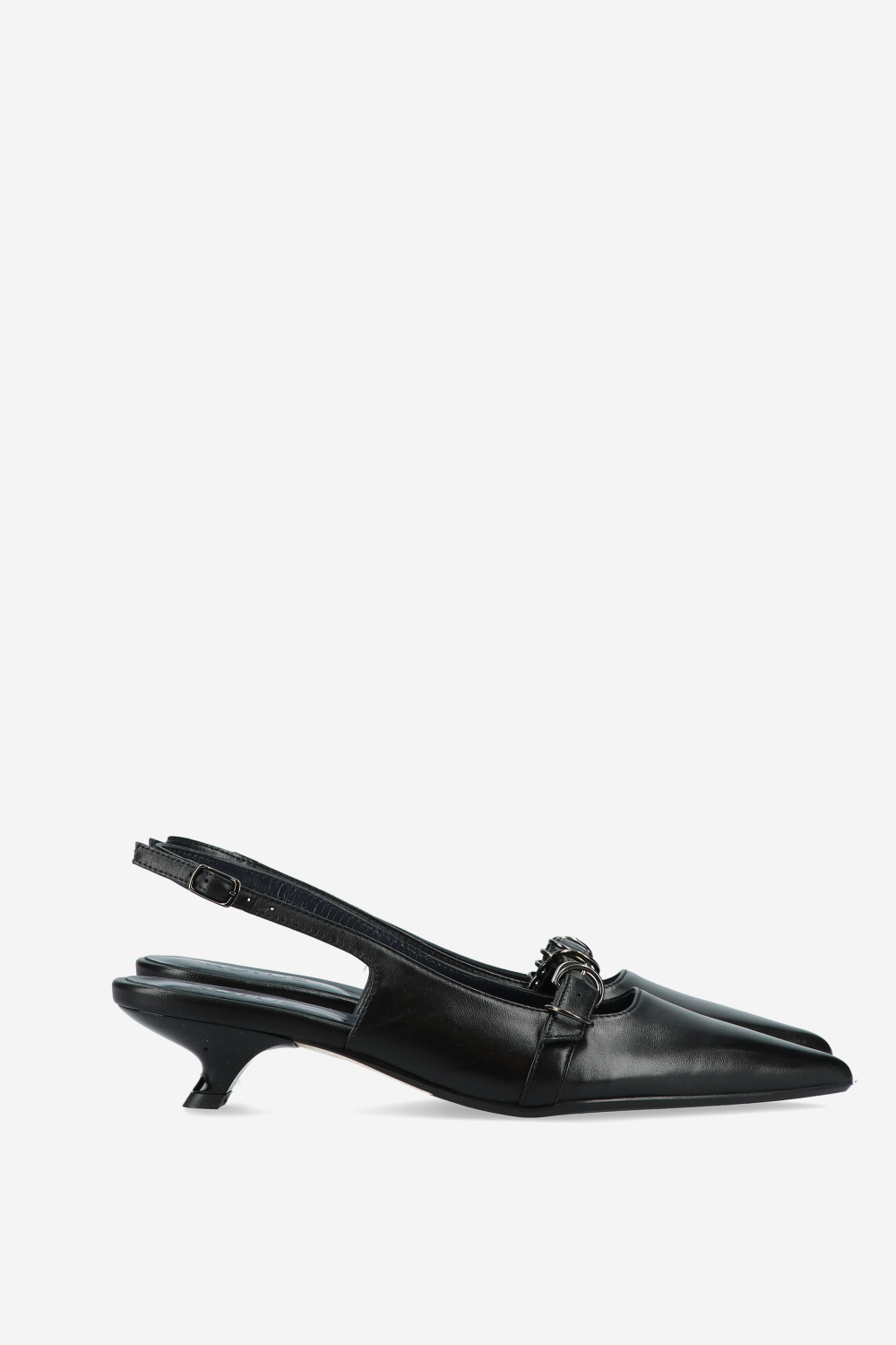 Ghosting leather slingbacks
