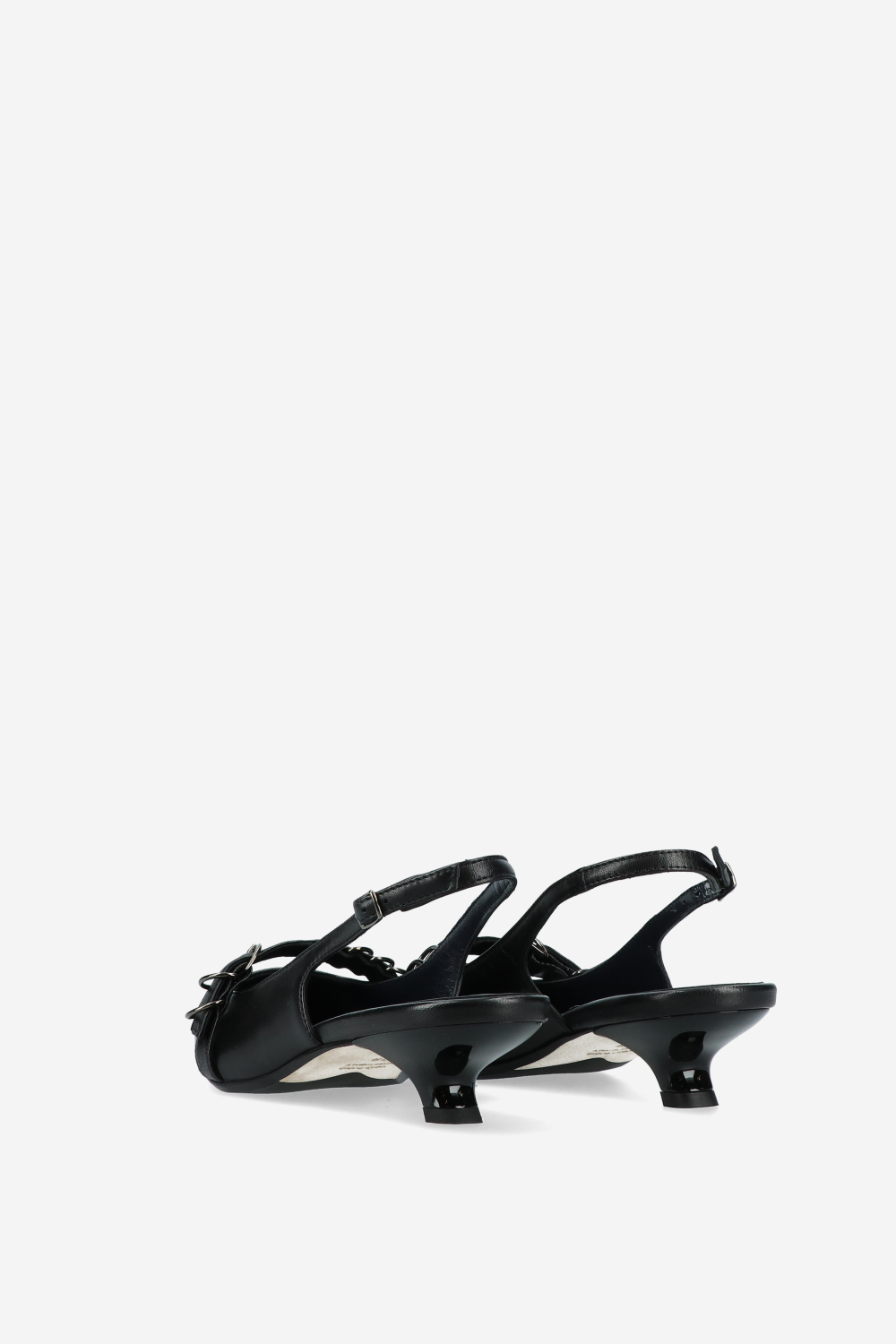 Ghosting leather slingbacks