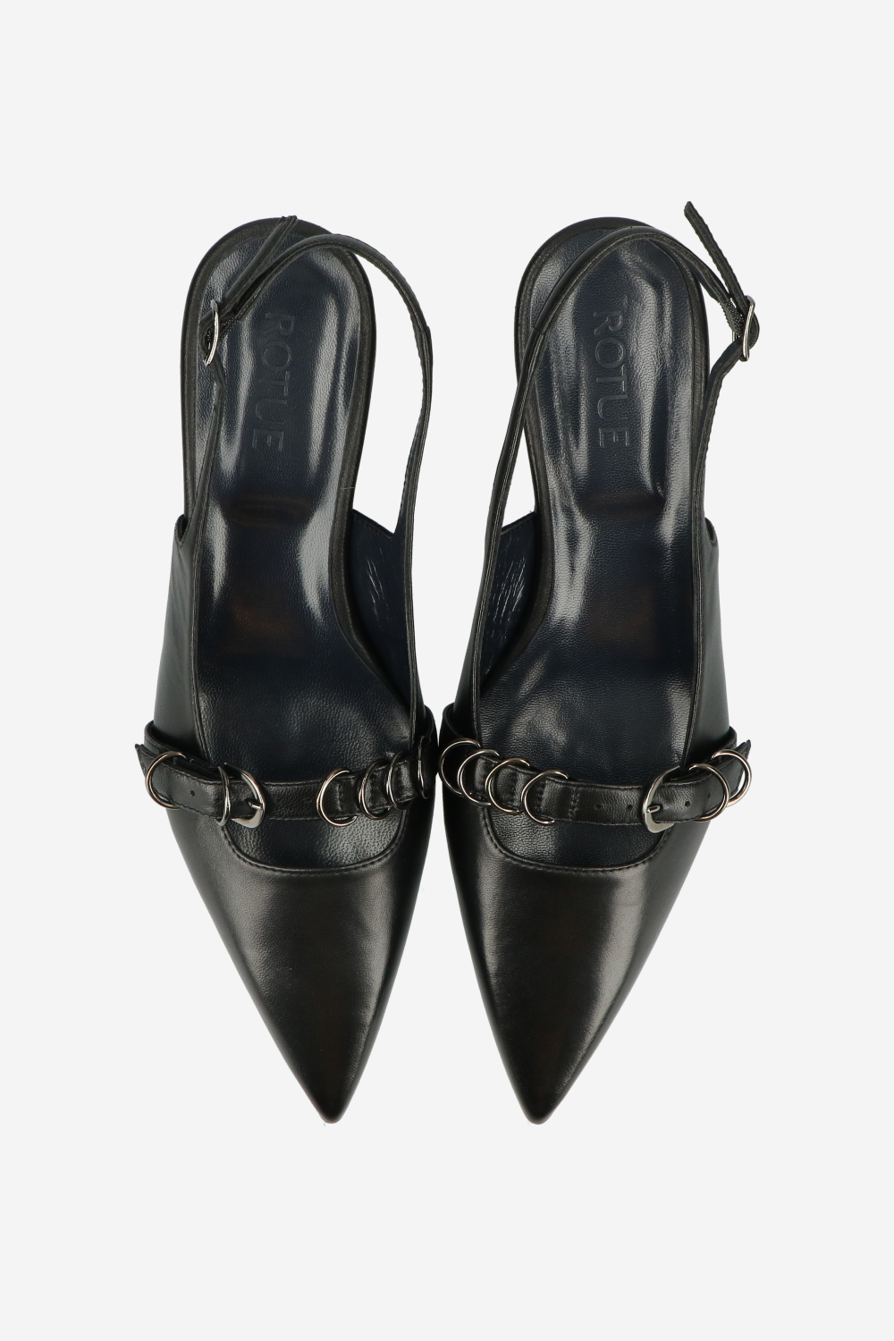 Ghosting leather slingbacks