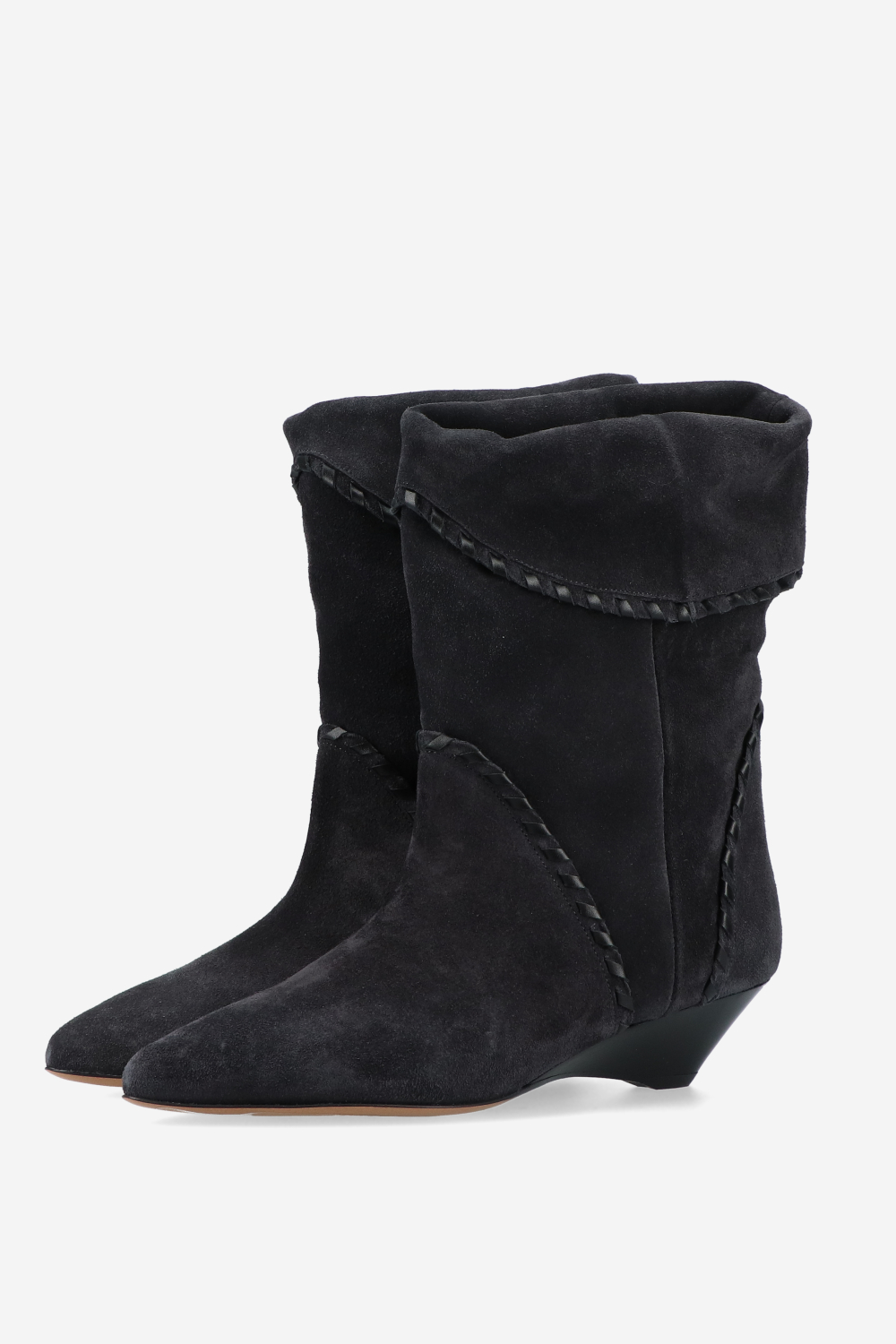 Edoa leather-trimmed suede boots