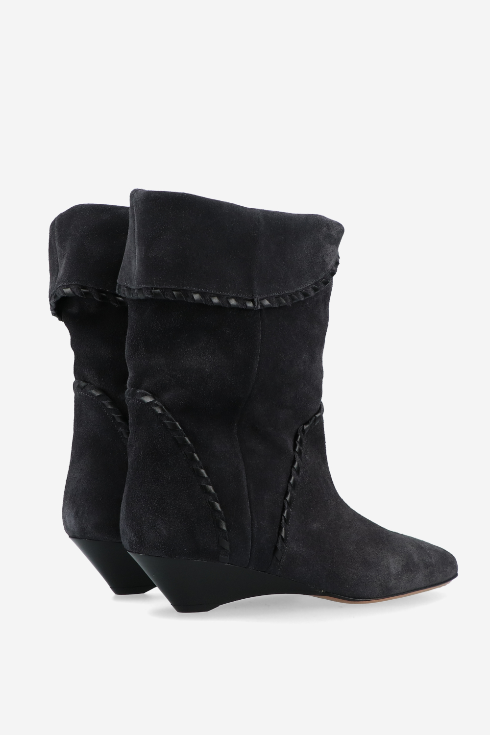 Edoa leather-trimmed suede boots