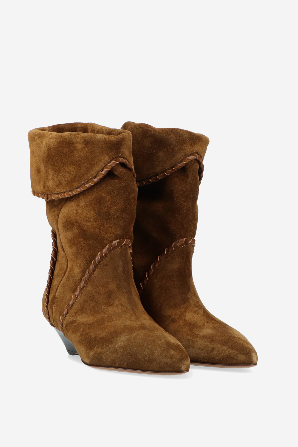Edoa leather-trimmed suede boots