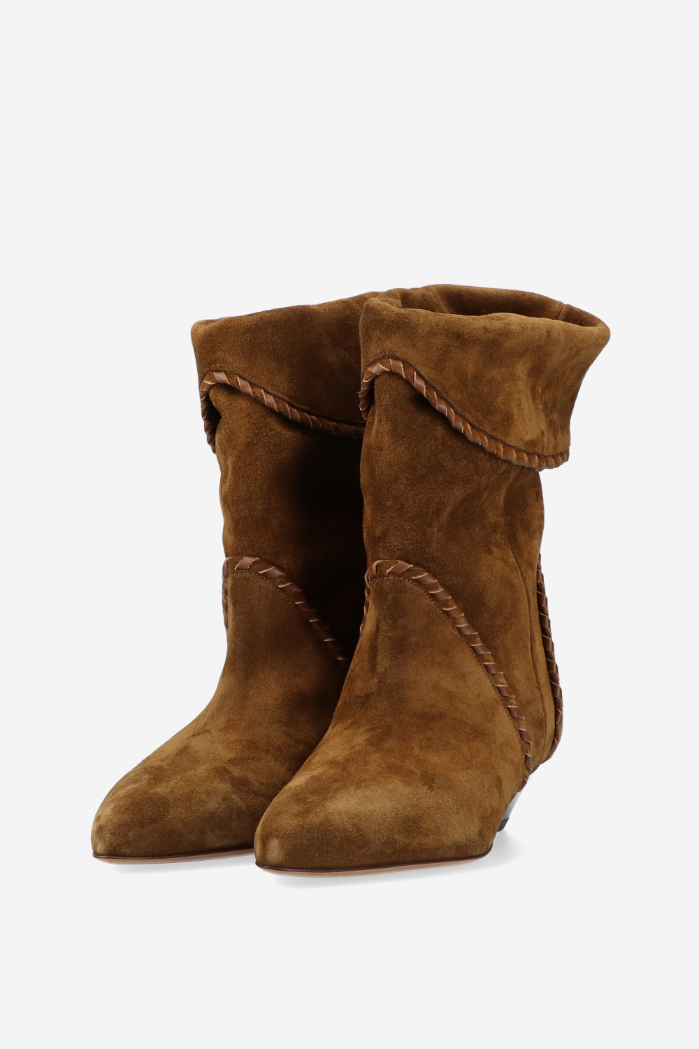 Edoa leather-trimmed suede boots