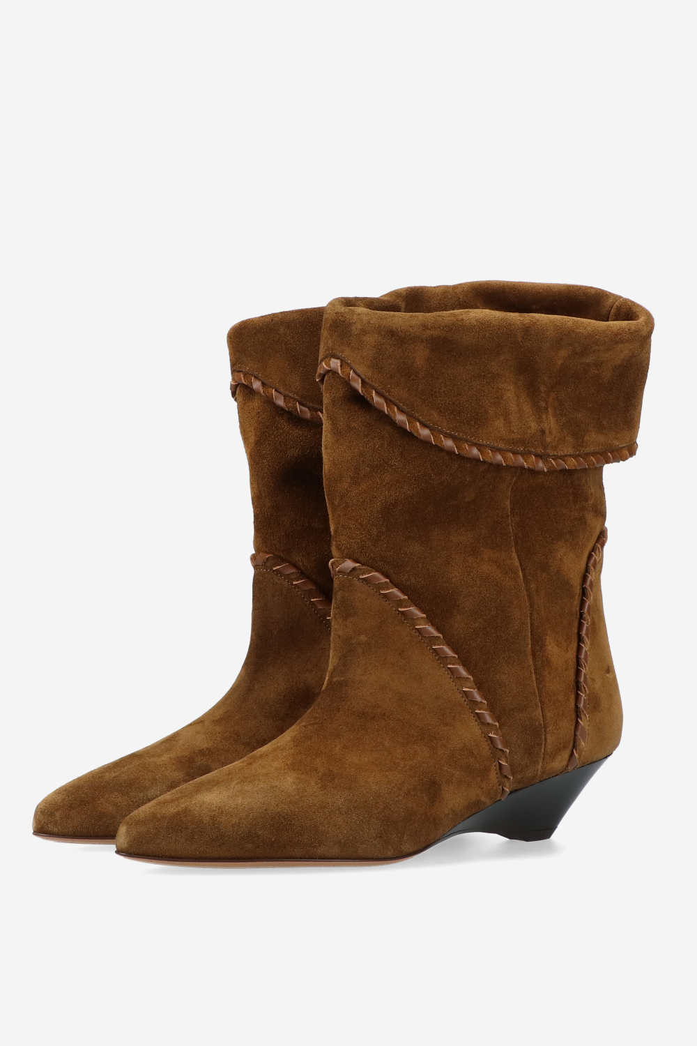 Edoa leather-trimmed suede boots
