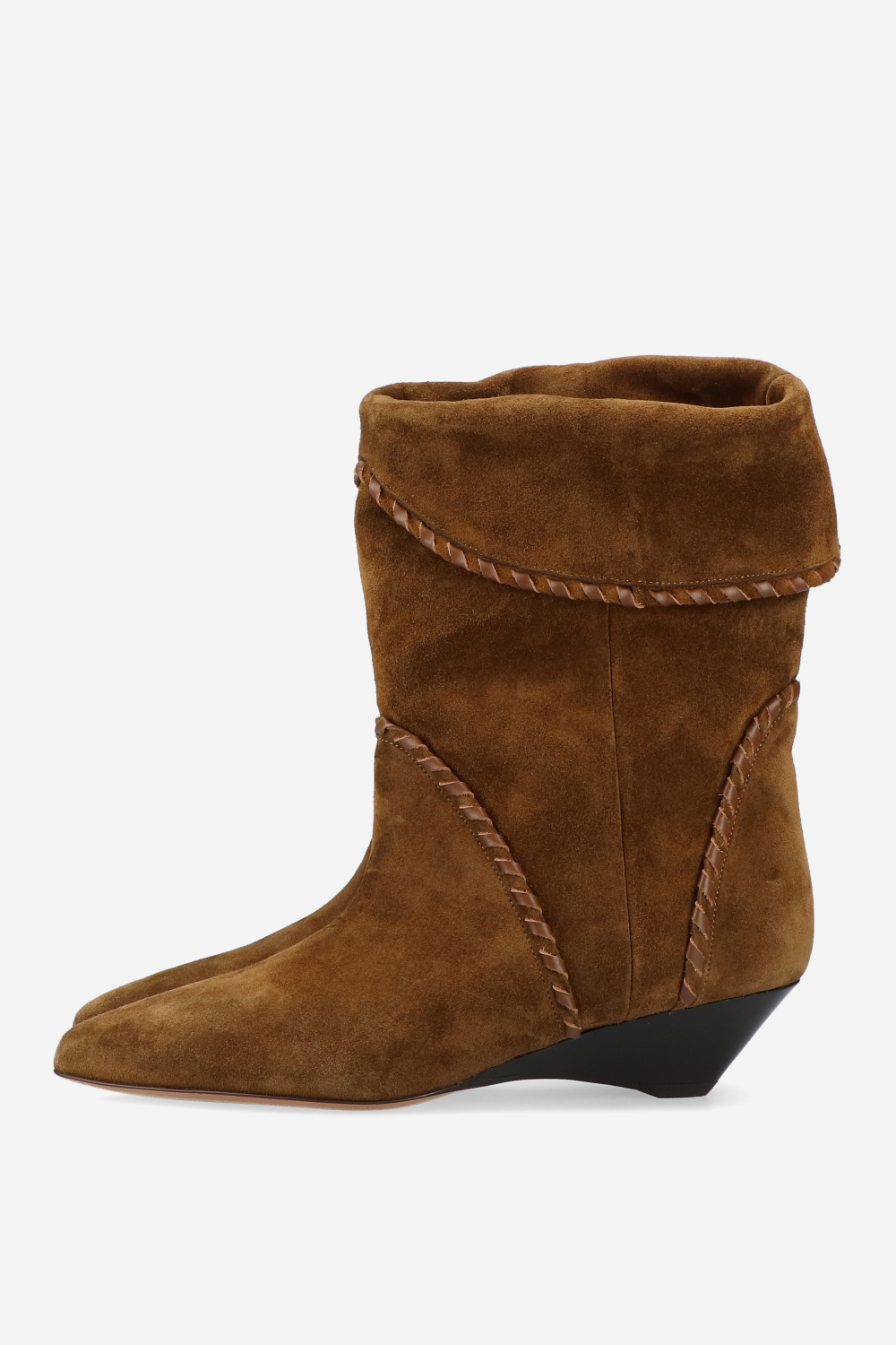 Edoa leather-trimmed suede boots