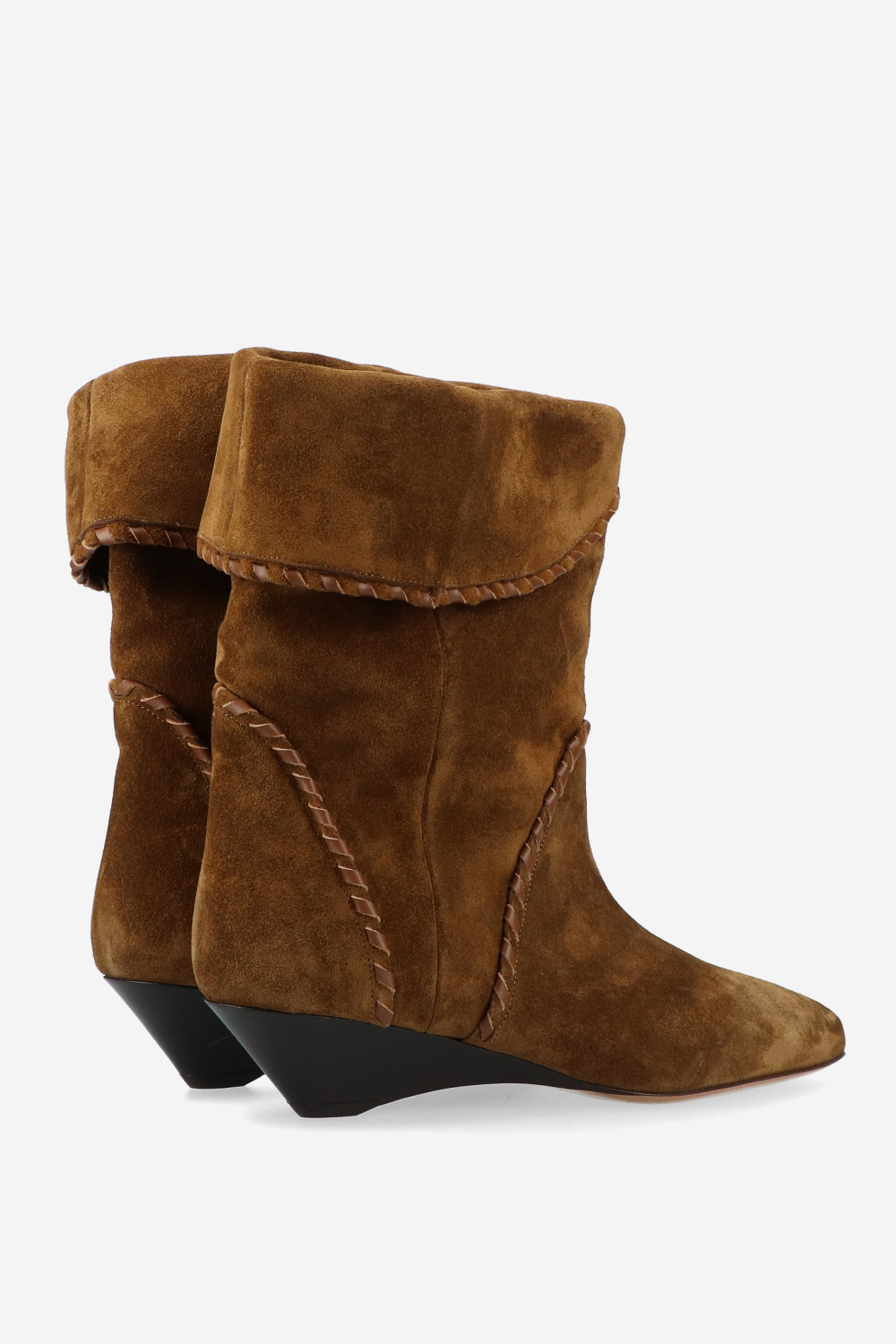 Edoa leather-trimmed suede boots