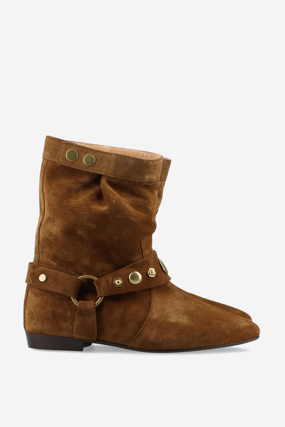 Stania flat-heeled suede boots