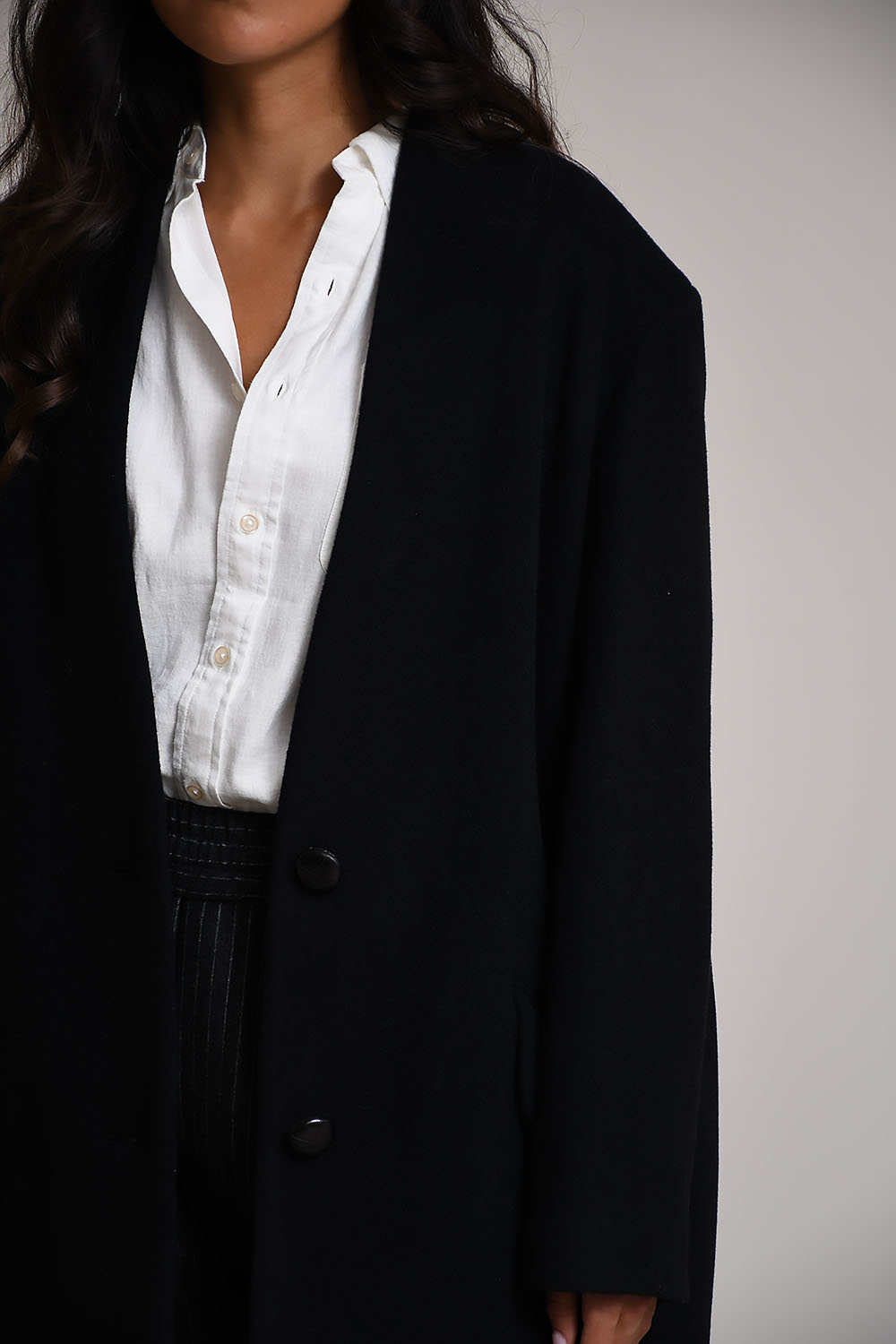 Florane long wool-blend coat