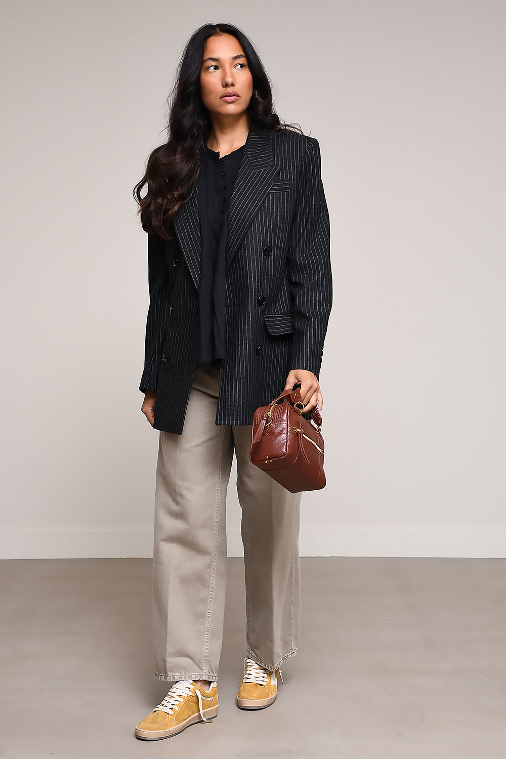 Isabel Marant - Jevima pinstripe double-breasted wool-blend blazer
