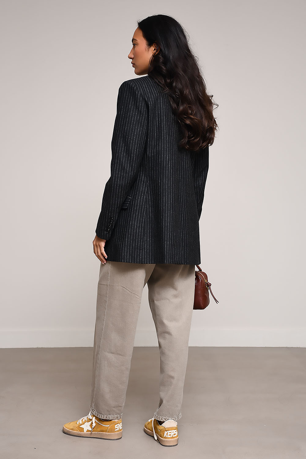 Jevima pinstripe double-breasted wool-blend blazer