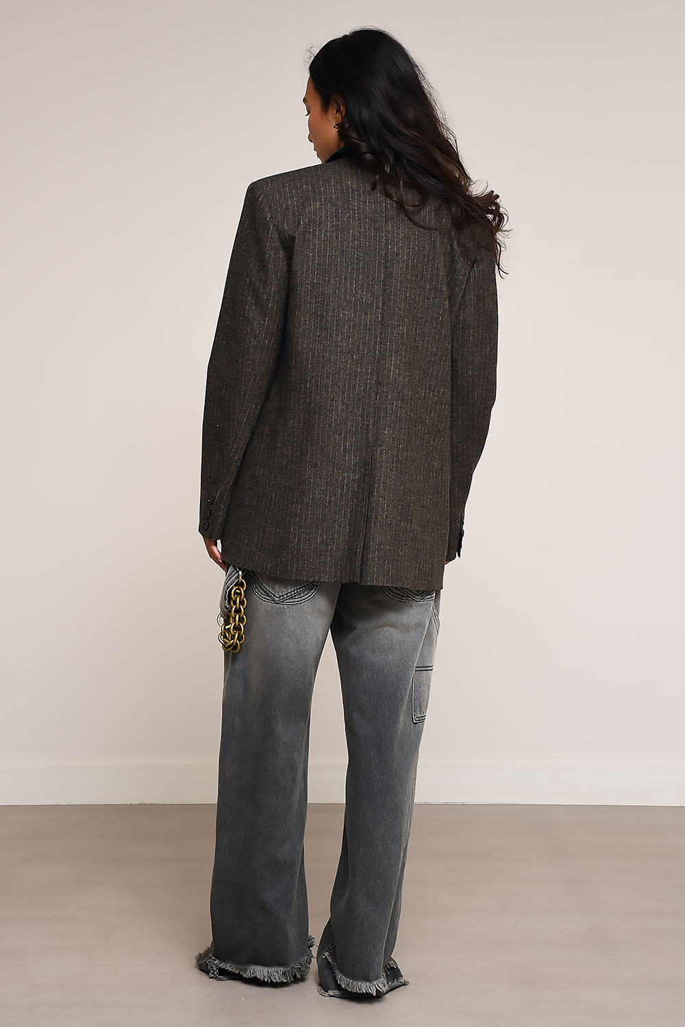 Omelia pinstripe wool-blend blazer