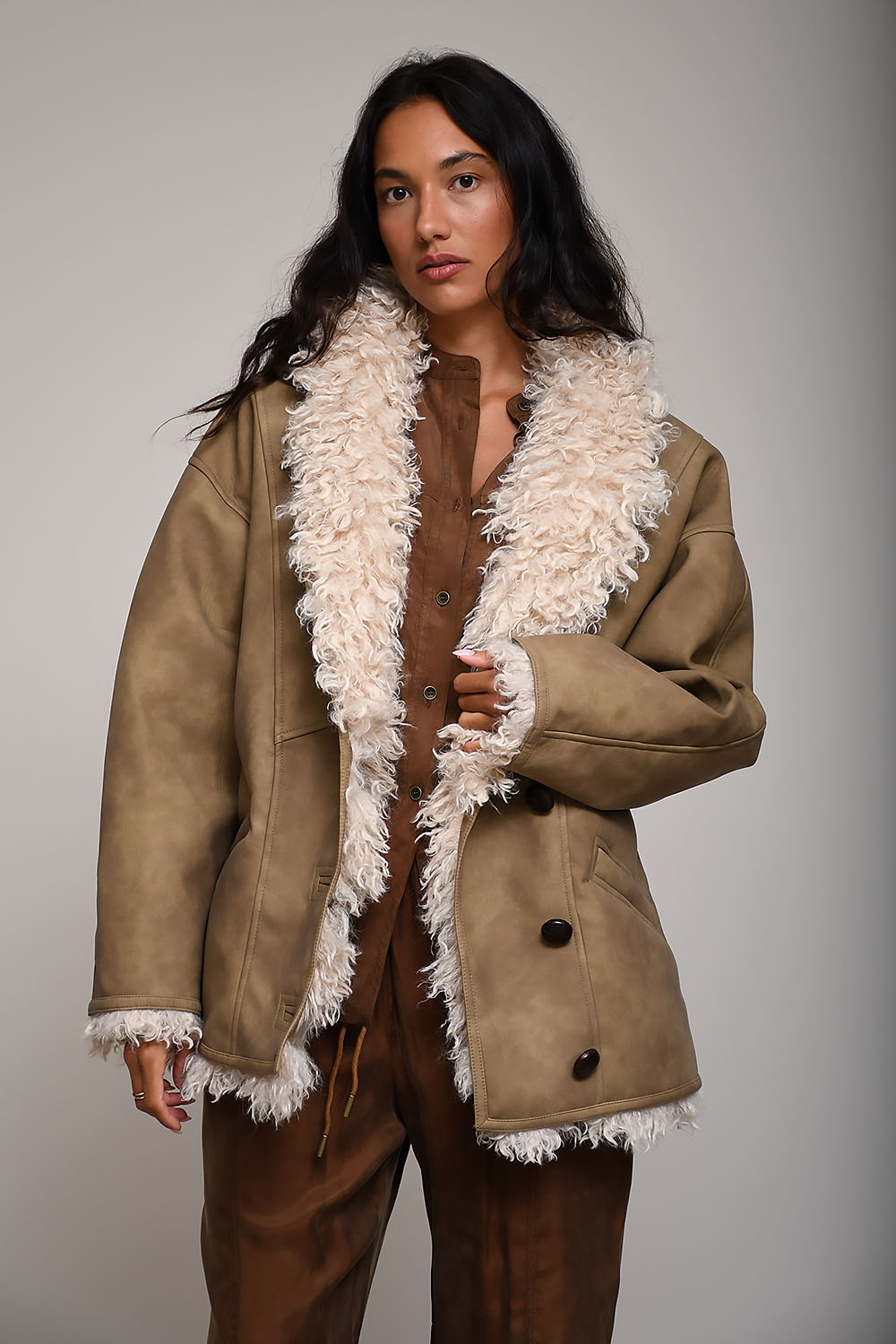Marant Etoile - Clea faux shearling coat