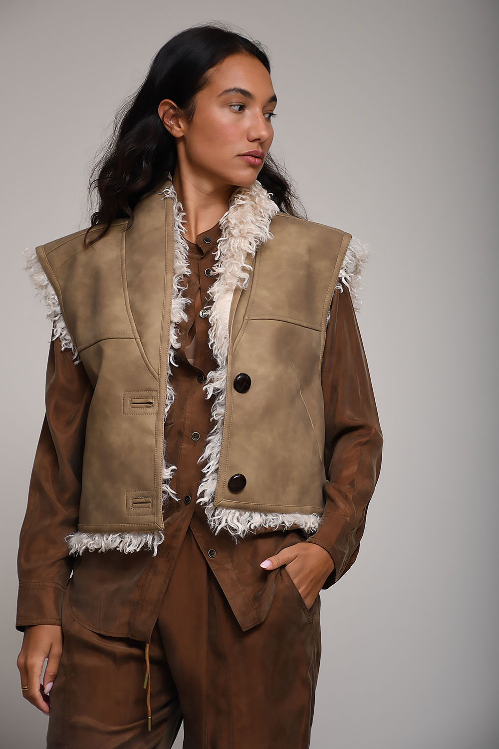 Marant Etoile - Clara faux shearling sheepskin vest