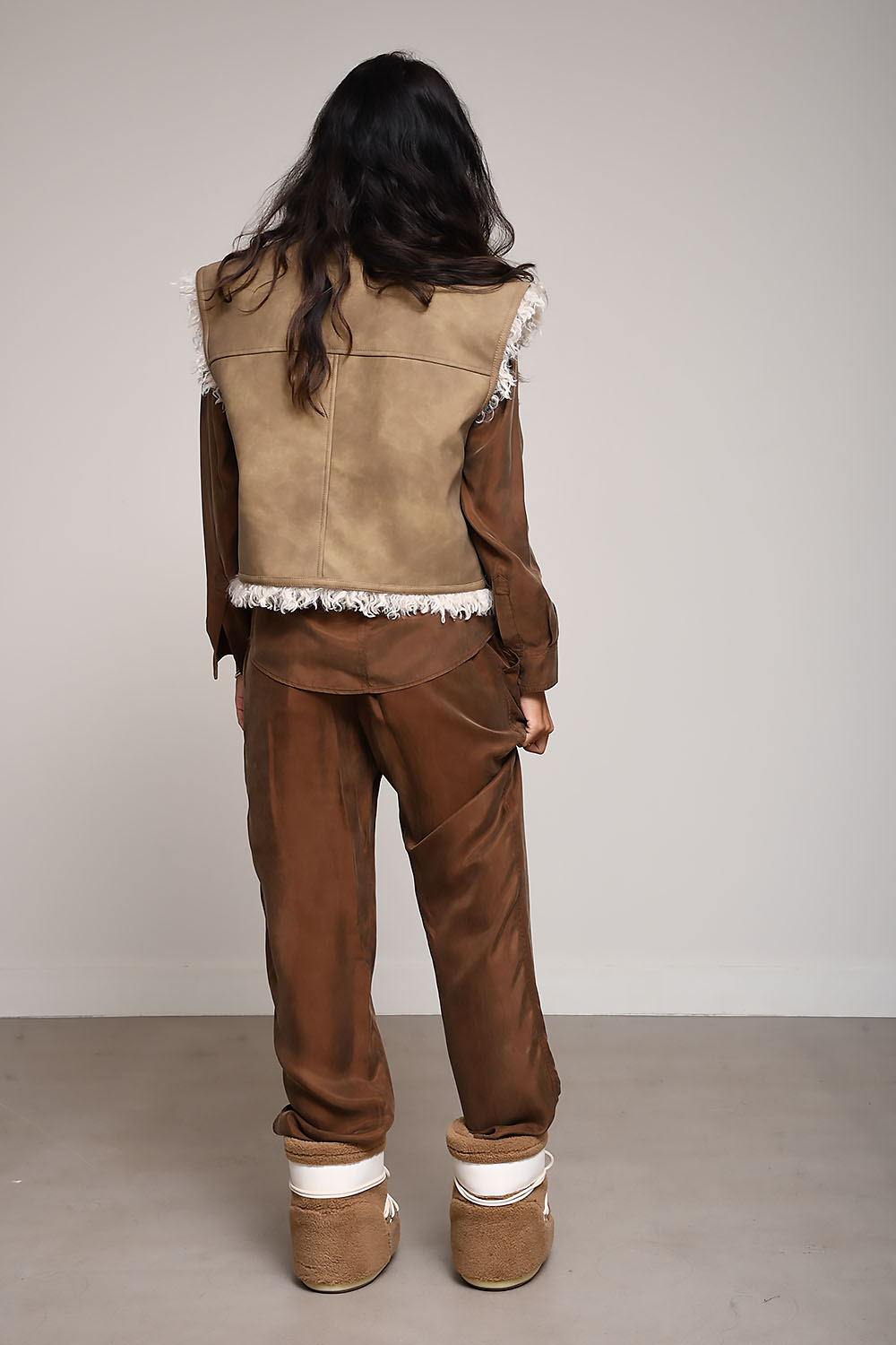 Clara faux shearling sheepskin vest