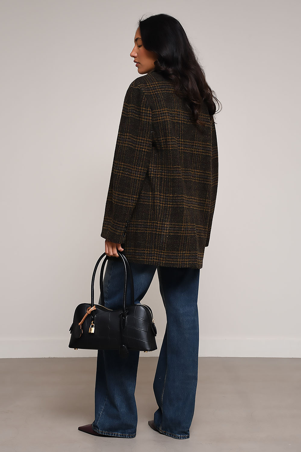 Gesina checkered wool coat