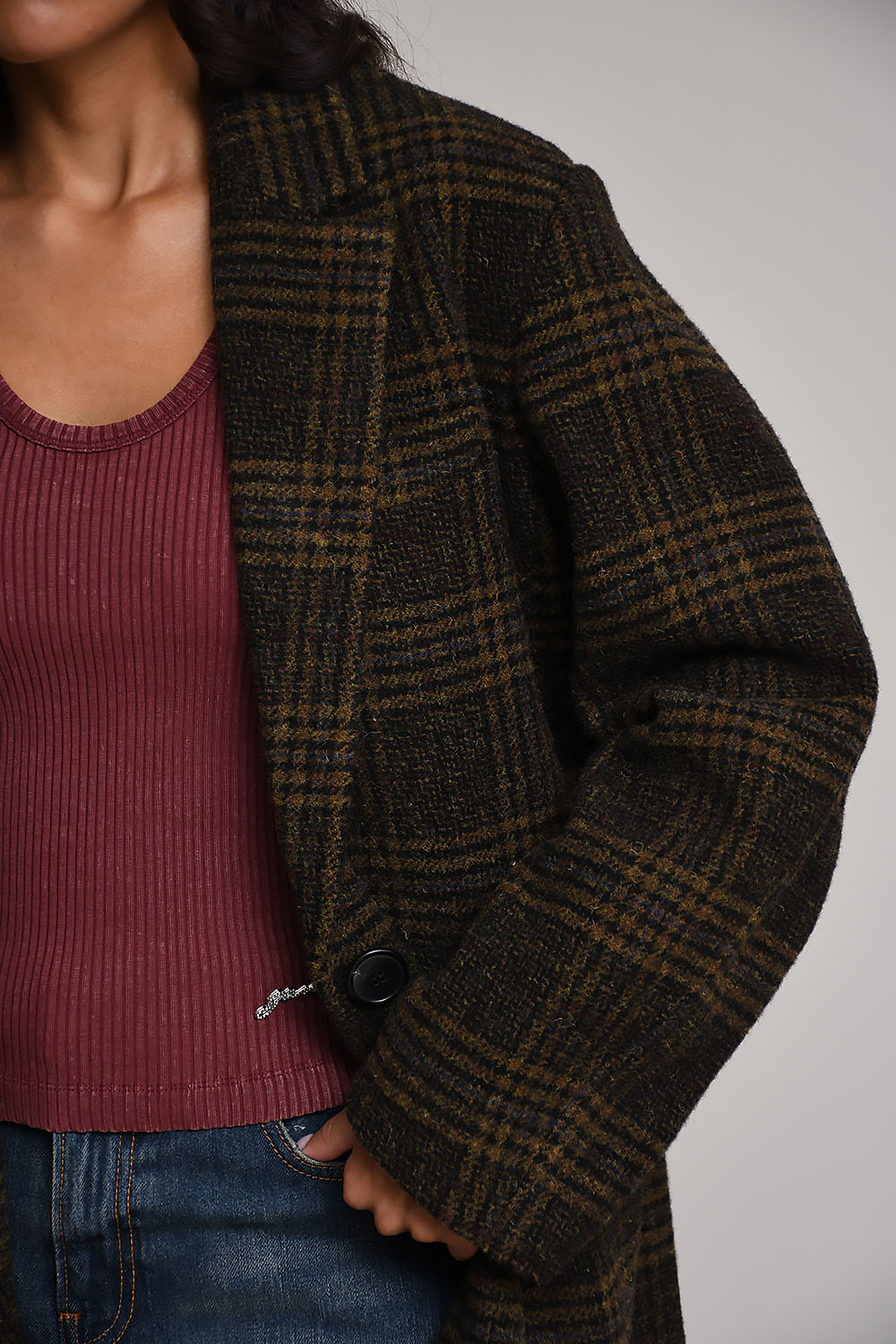 Gesina checkered wool coat