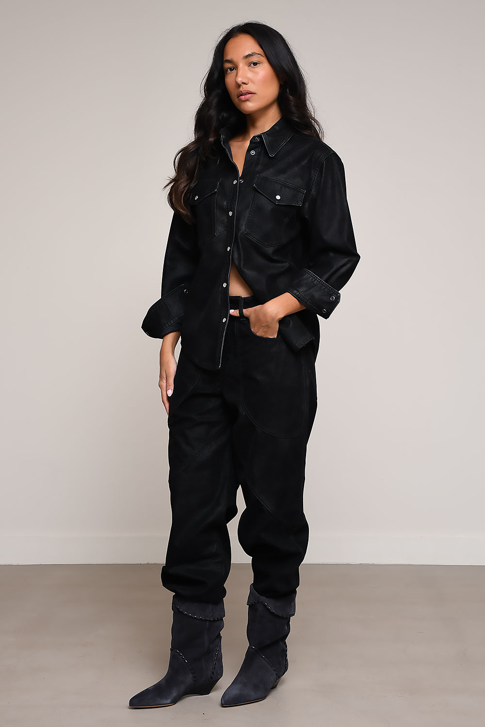 Marant Etoile - Karima faux leather shirt