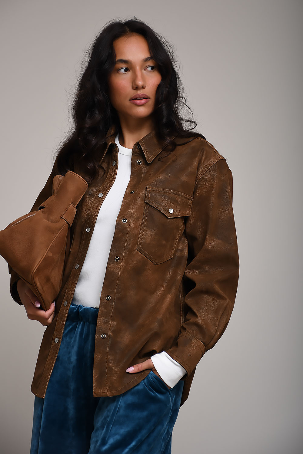 Marant Etoile - Karima faux leather shirt