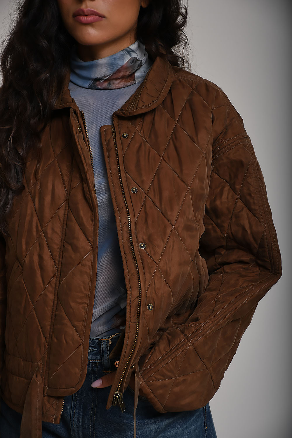 Zakiane quilted satin jacket