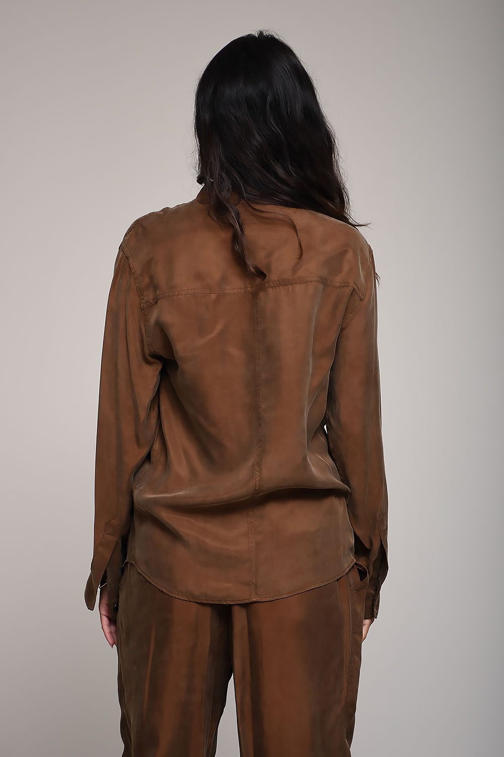 Zetta flowing satin shirt