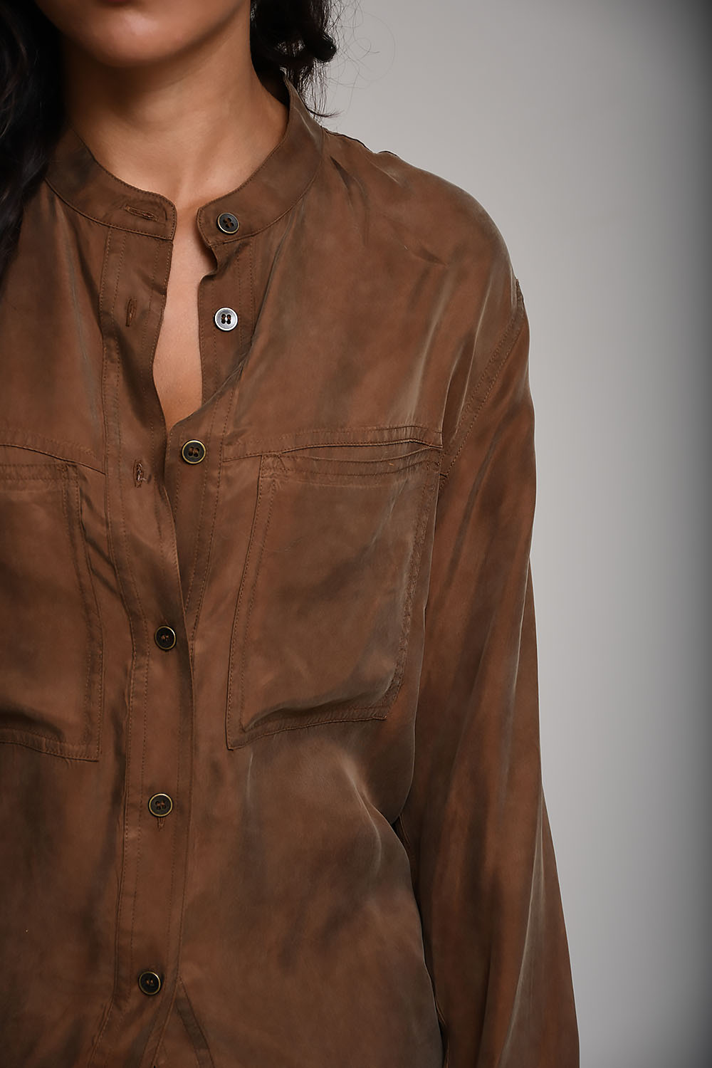 Zetta flowing satin shirt