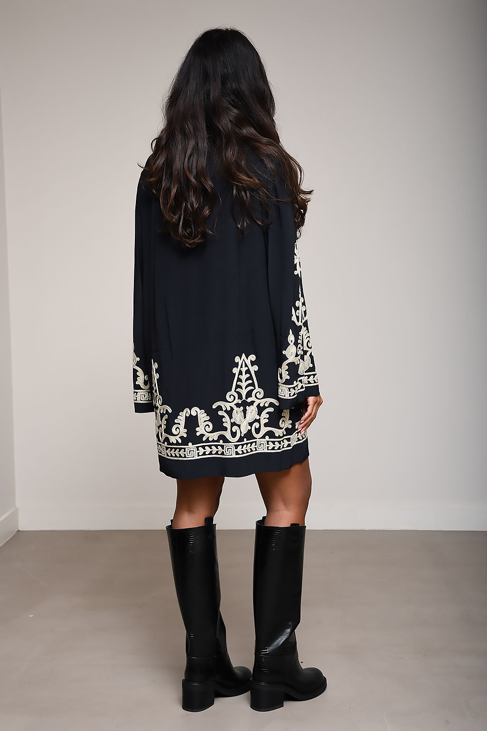 Fadeli embroidered crepe dress