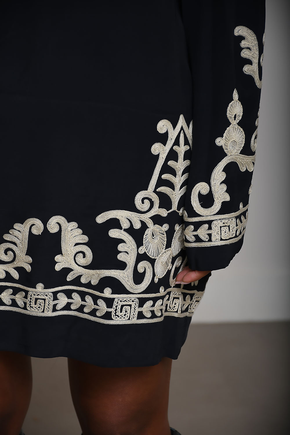 Fadeli embroidered crepe dress