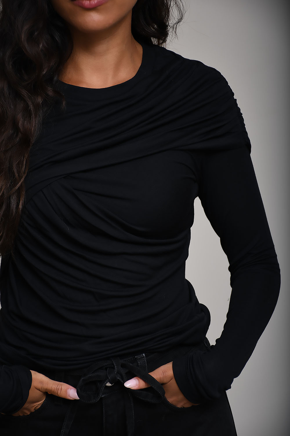 Dressi draped jersey top