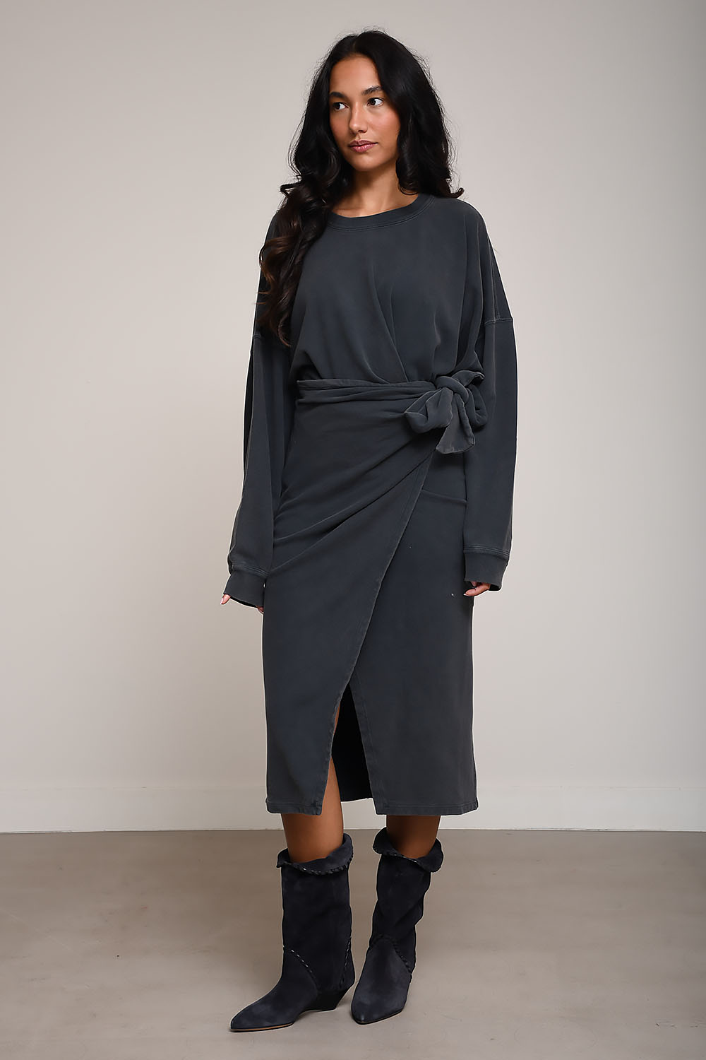 Marant Etoile - Sandrina draped jersey sweatshirt dress