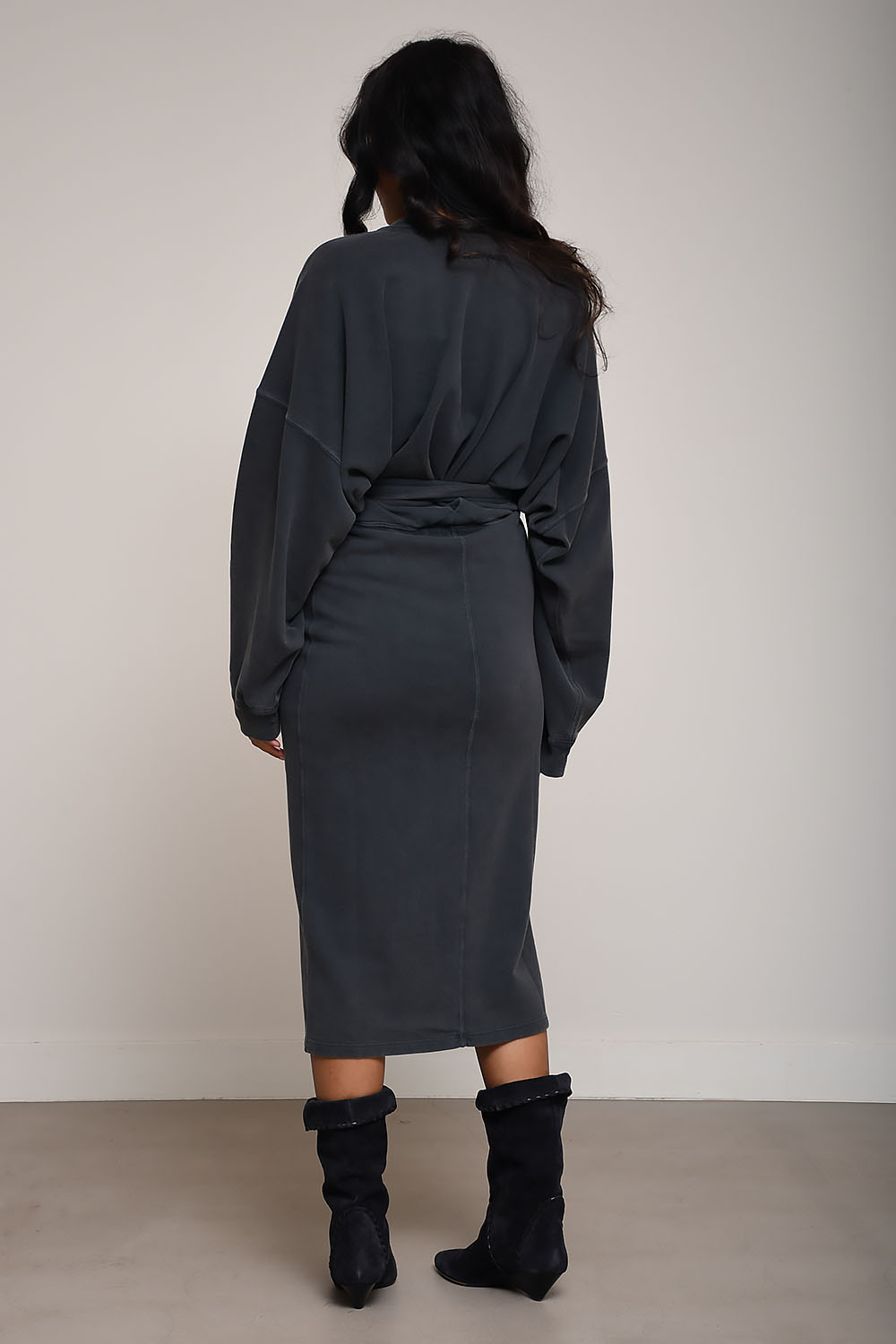 Sandrina draped jersey sweatshirt dress